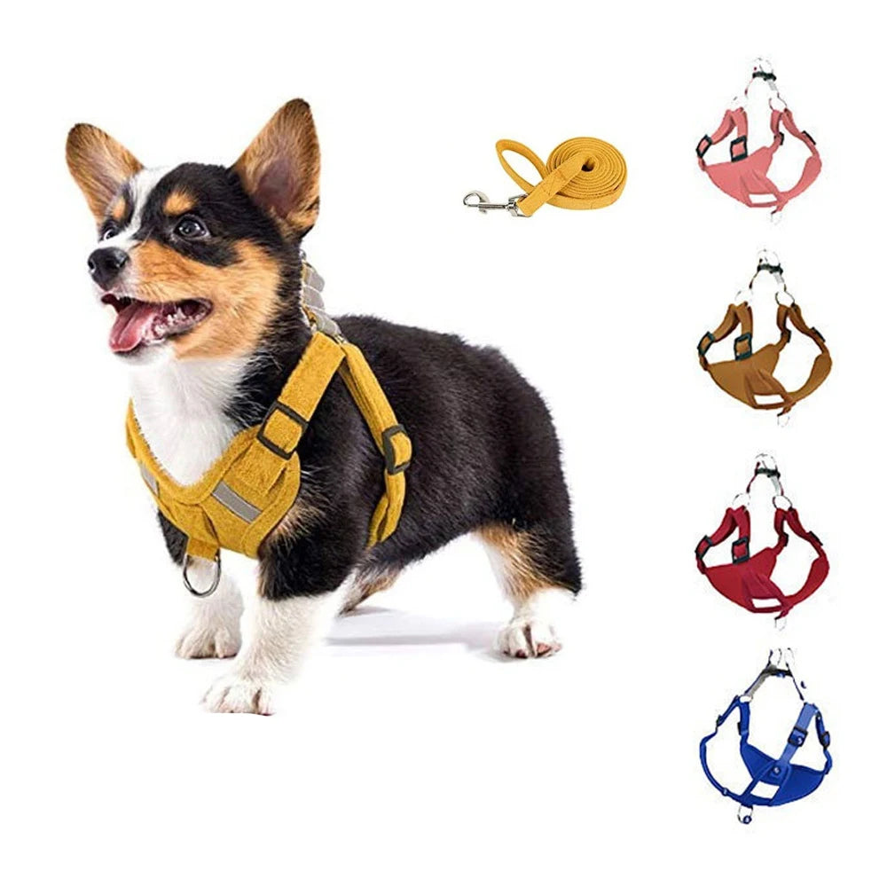Suede Reflective Dog Harness